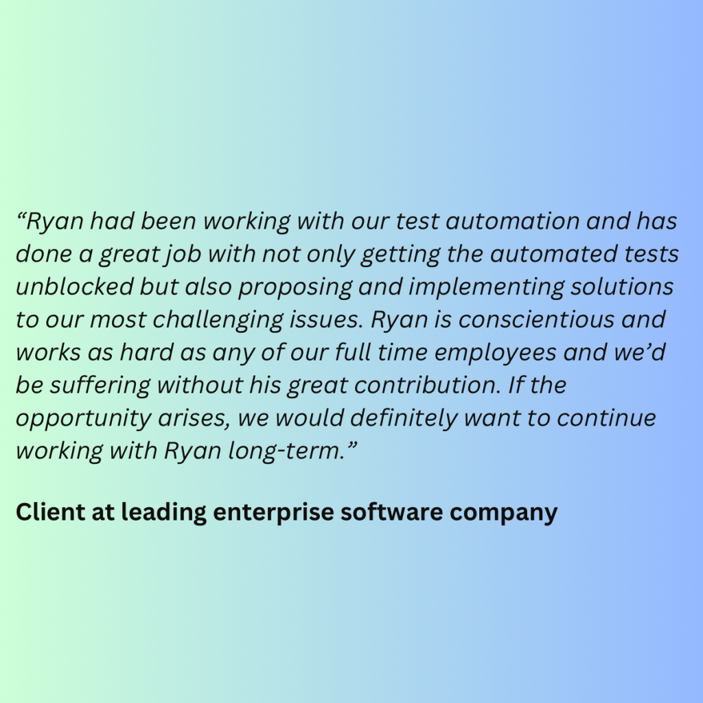 Client at leading enterprise software company